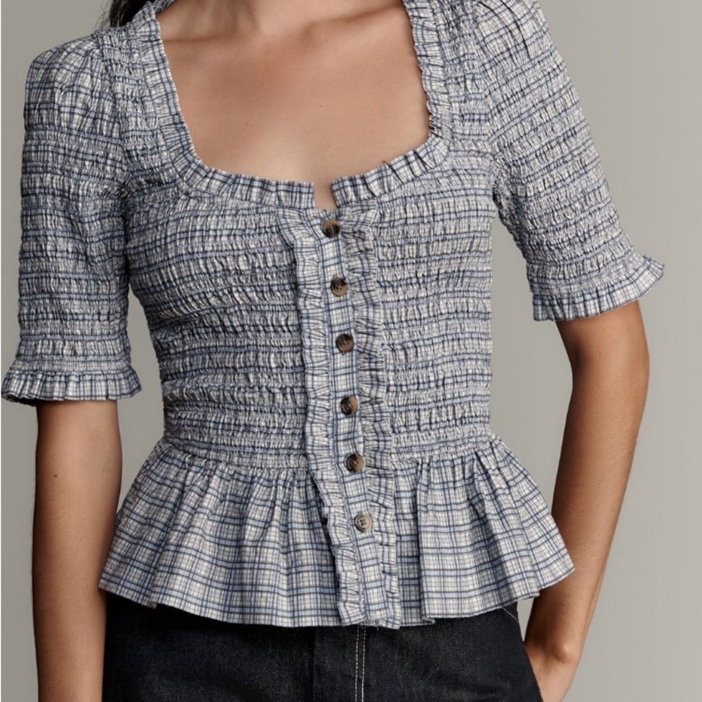 Damson Madder Peplum Anthropology Blouse New w/ Tags